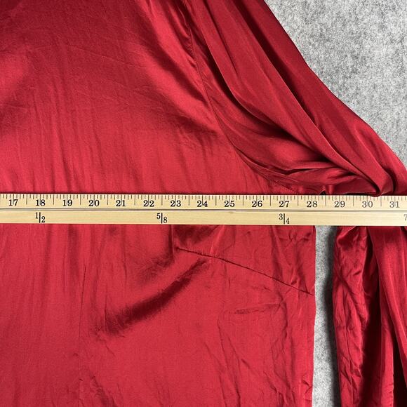 Eileen Fisher Silk Top Womens 3X Red Blouse Button Front Stretch Career Office - Picture 7 of 13